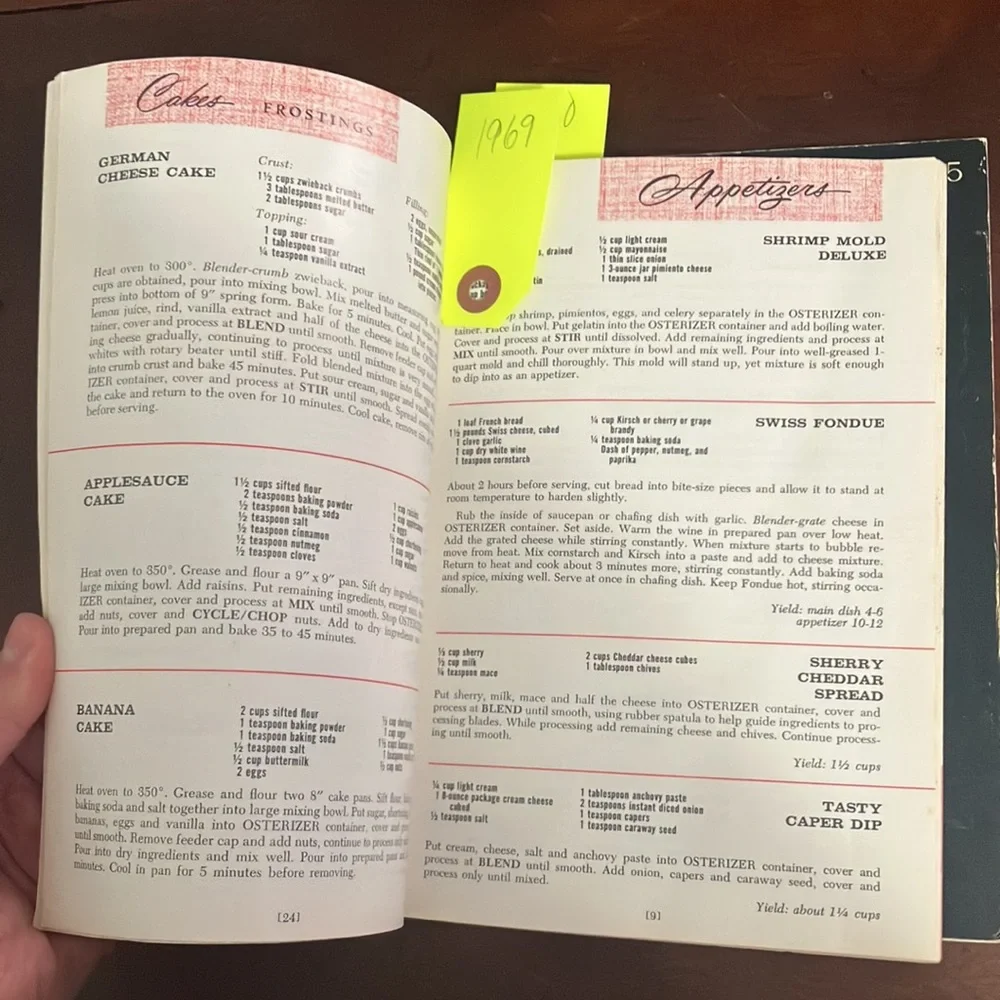 Set of 2 Vintage 1969 & 1970 Osterizer Blender Spin Cookery Cookbooks